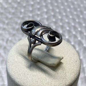 Vintage Scandinavian 830 Silver Modernist Ring – C.B.H – 3.7g